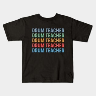 Funny Drum Teacher Drummer Vintage Drum Lover Teaching Kids T-Shirt